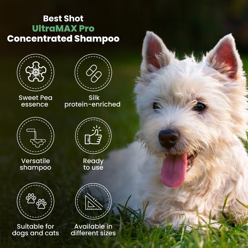 Best Shot UltraMAX Pro 4-in-1 Shampoo, Versatile Pet Shampoo, Ideal Pet Grooming Supplies, Ready to Use, Sweet Pea Essence, 1.1 Gallon - Image 4